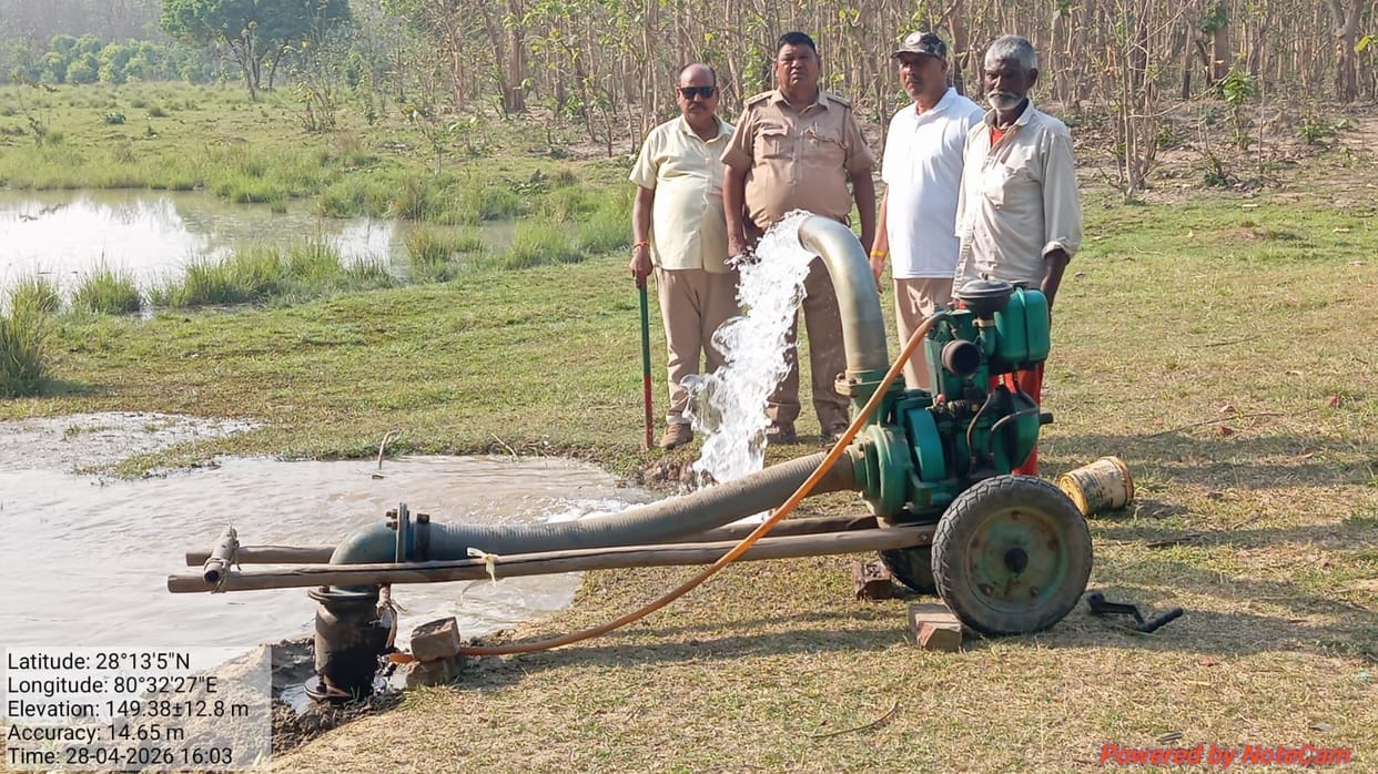 Water sources dried up in the forest, the department is busy filling water holes