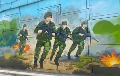 The walls of the flyover are being given a new look through colourful and attractive paintings.