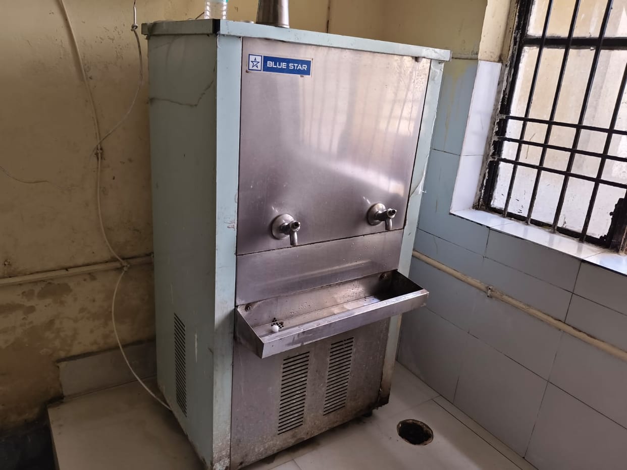 Three water coolers are out of order, hot water from one