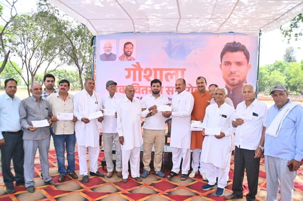 MLA Distributes Checks to Eight Cow Shelters