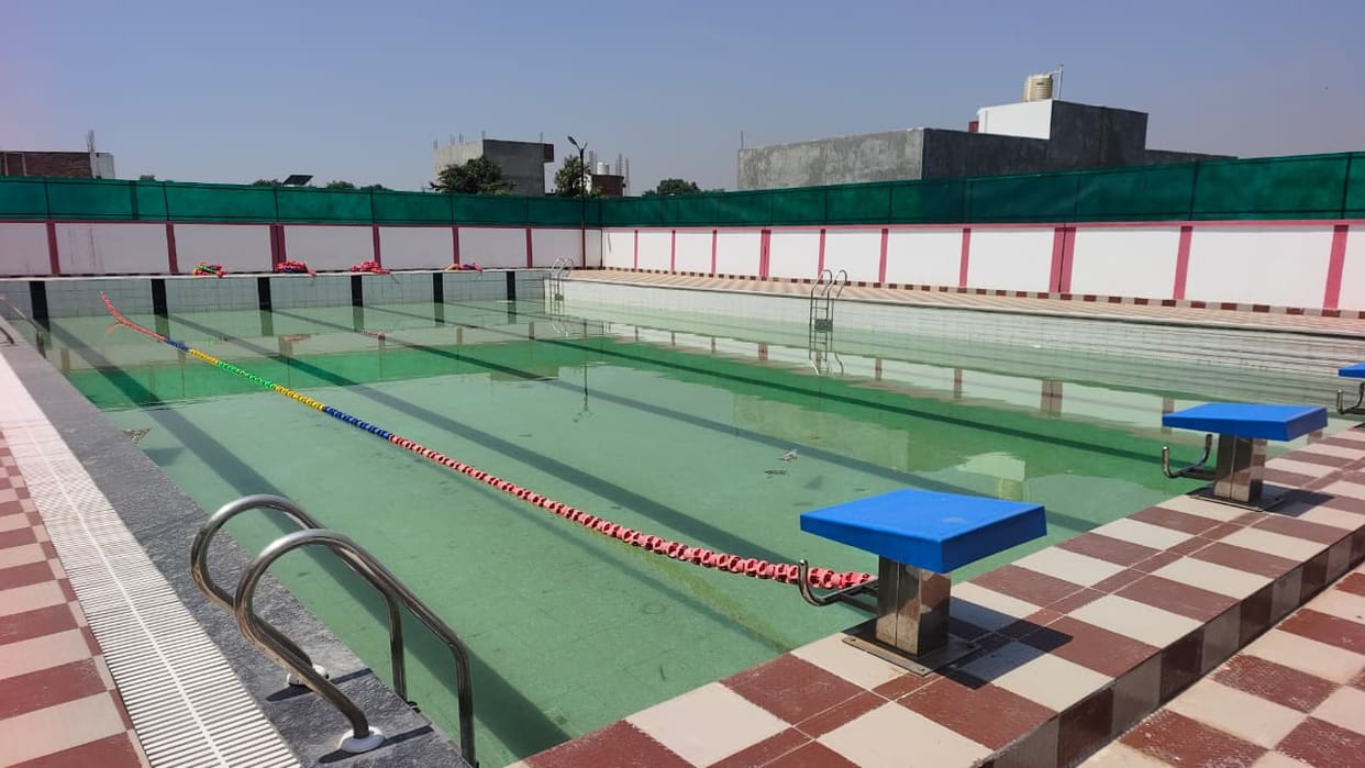 The swimming pool at Lalpur Stadium is ready, and swimming lessons will be available from May