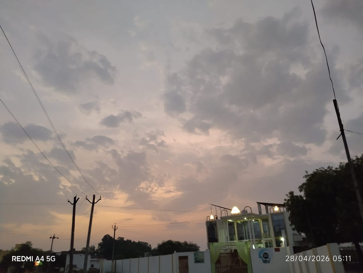 Relief from the sun and heat is in store; light showers are expected in four days.