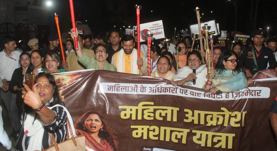 Torchlight March Held in Panchkula in Support of the Nari Shakti Bill