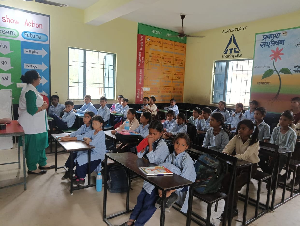 Children of three primary schools were made aware about nutrition and hygiene.