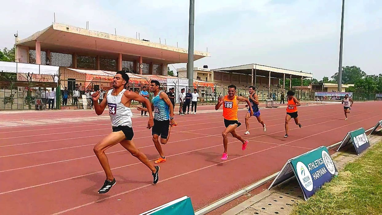 Ajay of Rohtak won the gold medal in men's triple jump.