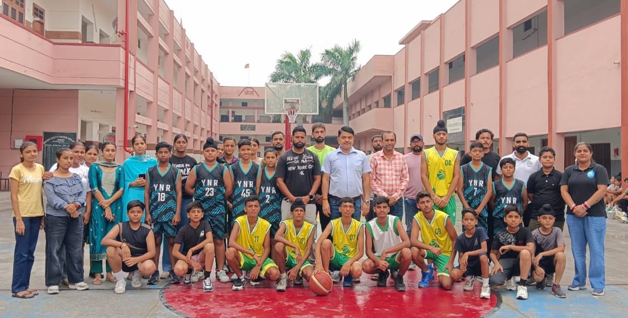 Players will show enthusiasm in the district level junior basketball championship.
