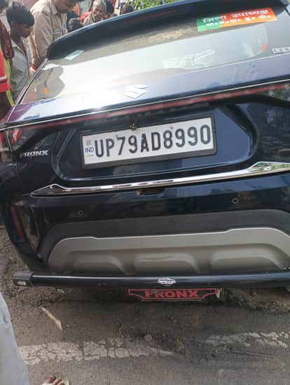 A car with the name of District Vice President hit bike riders, three injured.