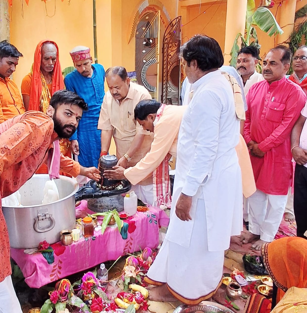 Inauguration of the Shiva Temple in Gajra and Performance of Worship