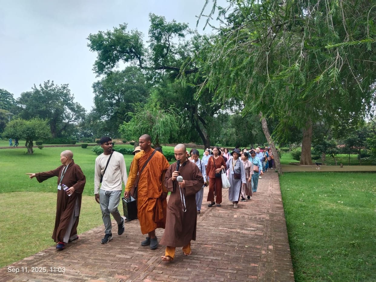 A group of followers from Myanmar reached the place of penance.