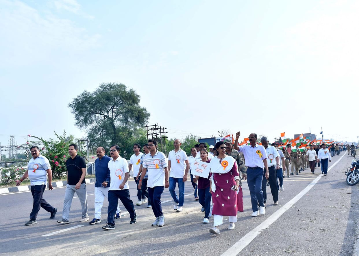 Slogans of 'My Soil, My Gujarat' rang out during the foot march