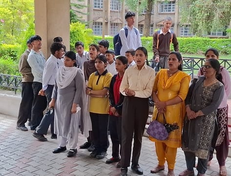 Students and parents protested outside the Deputy Commissioner's office premises.