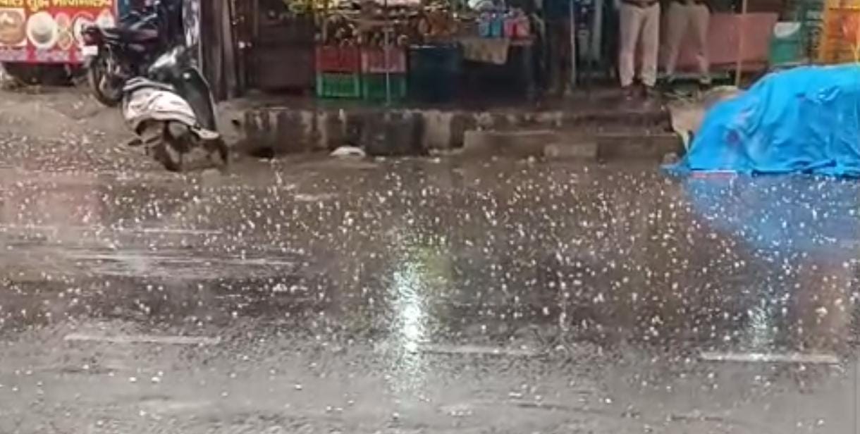 The weather took a turn, providing relief from the heat, and hailstorms in Gannaur.
