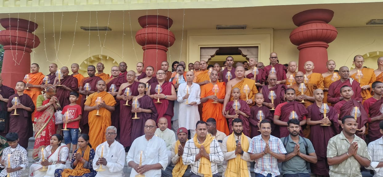On the eve of Buddha Purnima, special prayers were held at the Mahaparinirvana Temple.