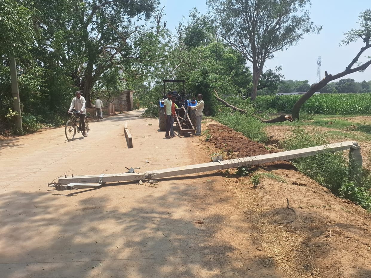 Over 200 electric poles were broken by the storm, leaving 250 villages in darkness.