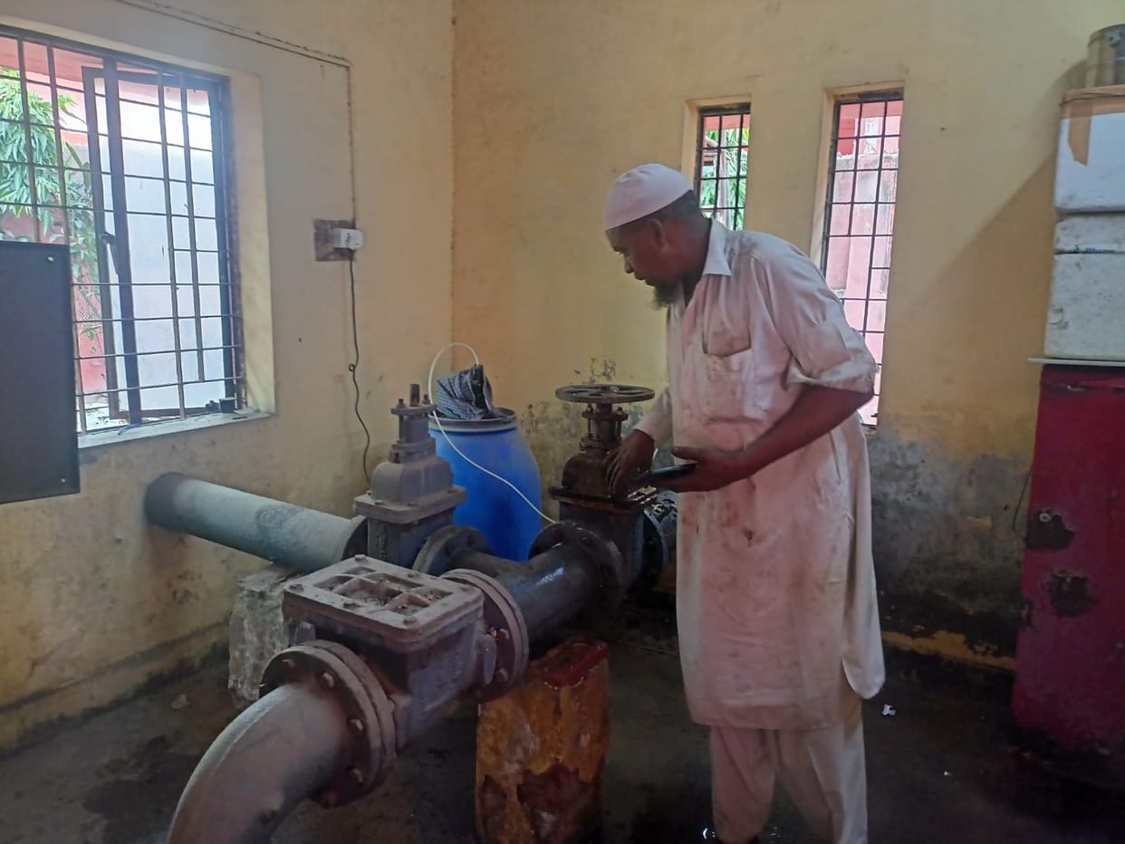 Drinking water supply remained disrupted in the district hospital throughout the night