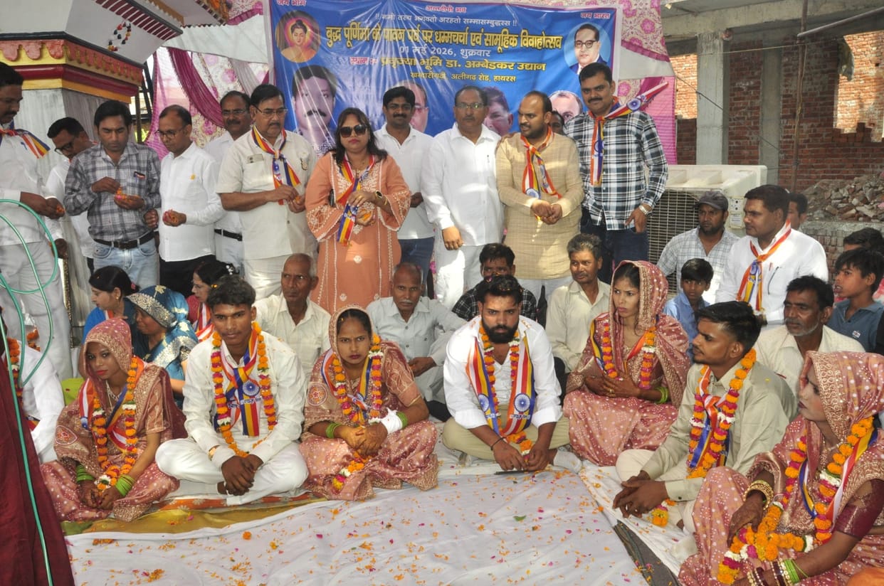 Eight couples tied the knot at a mass marriage ceremony.