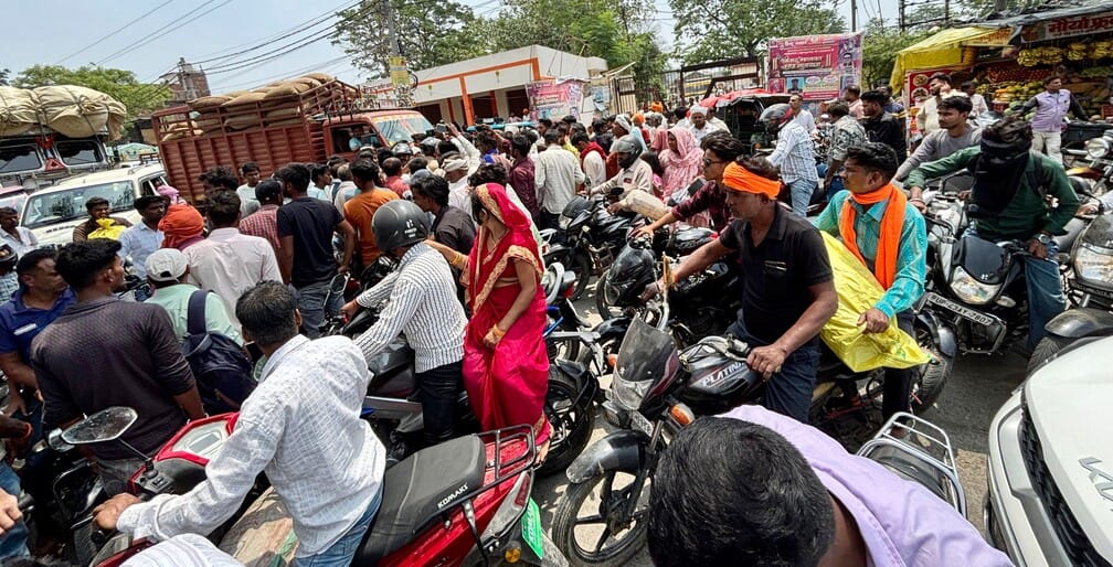 Biker killed after struck BJP stickered Scorpio road blockade ensues villagers stage protest in jaunpur