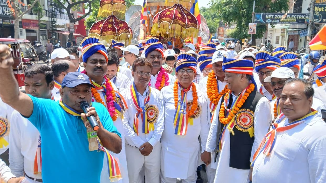 Devotion and enthusiasm shown in the procession of Lord Buddha