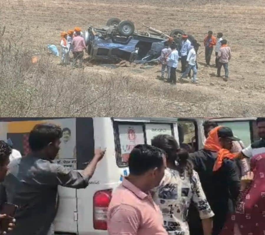 A storm-filled vehicle full of devotees overturned, 2 dead, 8 hanging between life and death