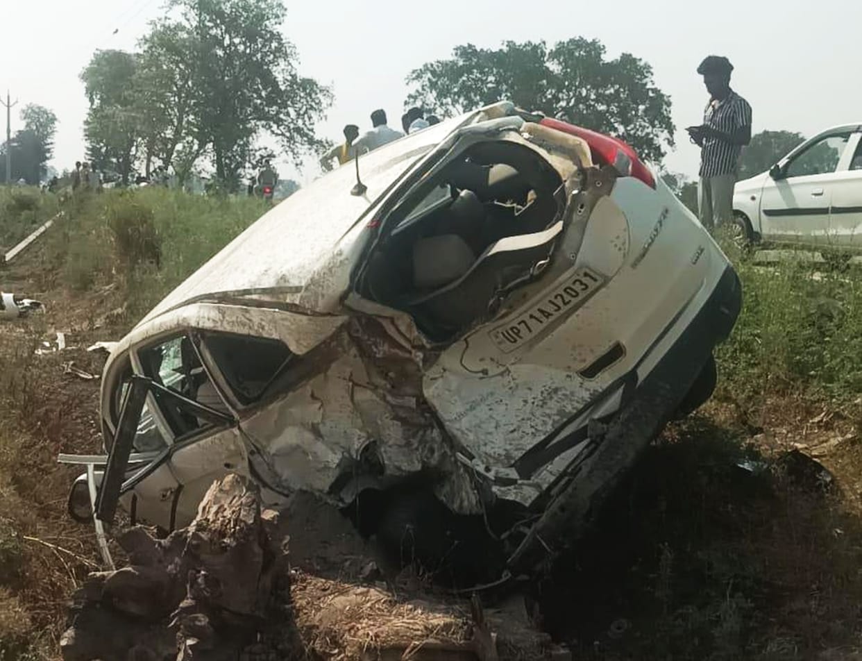 Two friends die after their wedding party car hits a pole and overturns into a ditch.