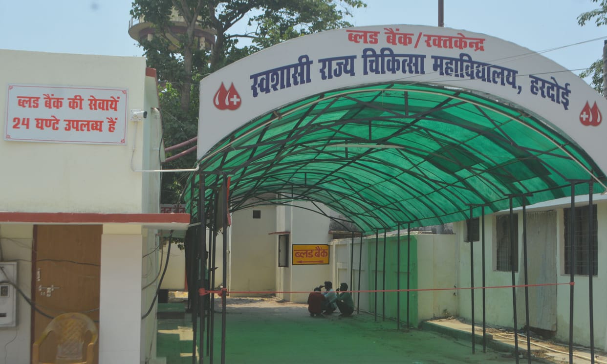 Blood bank faces blood shortage, with all units except those for O and B positive blood groups exhausted.