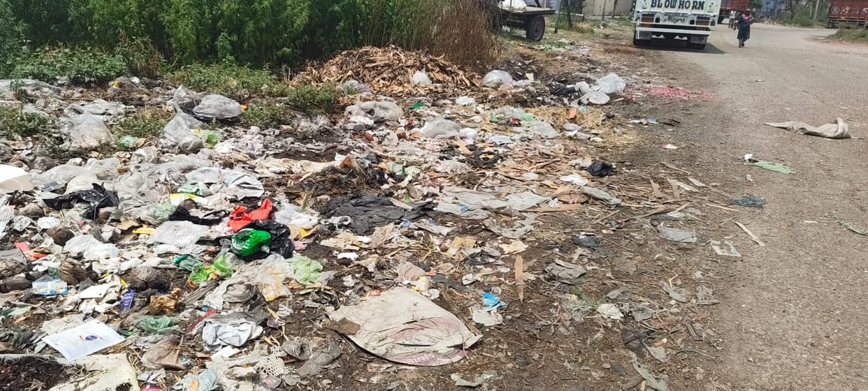 Heaps of garbage pile up in the city due to the sanitation workers' strike