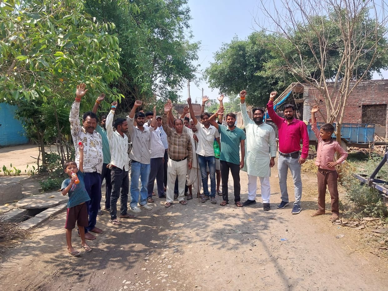 Protest against MLA for not repairing dilapidated road