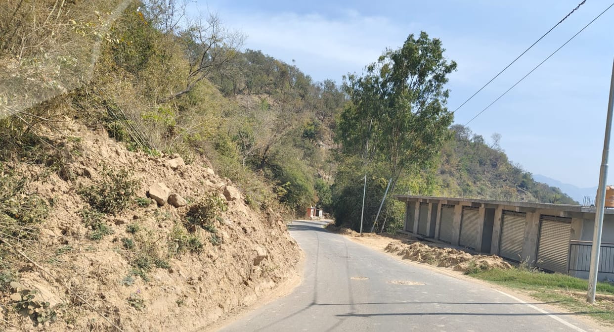 The Jhanduta-Shahatlai road is in a bad state, with potholes and debris increasing the risk of accidents.