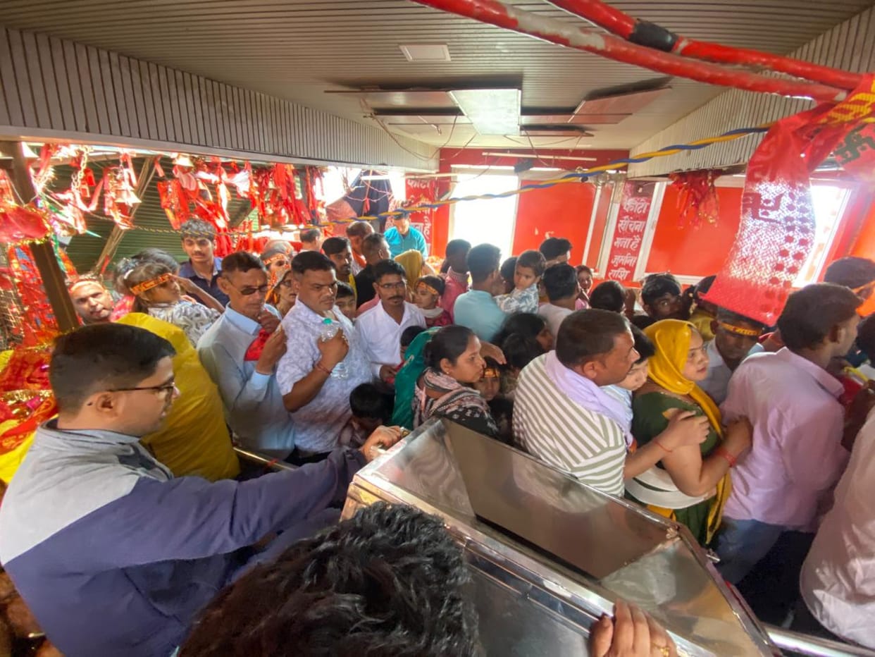 More than 15,000 devotees bowed their heads at the shrine of Maa Purnagiri.