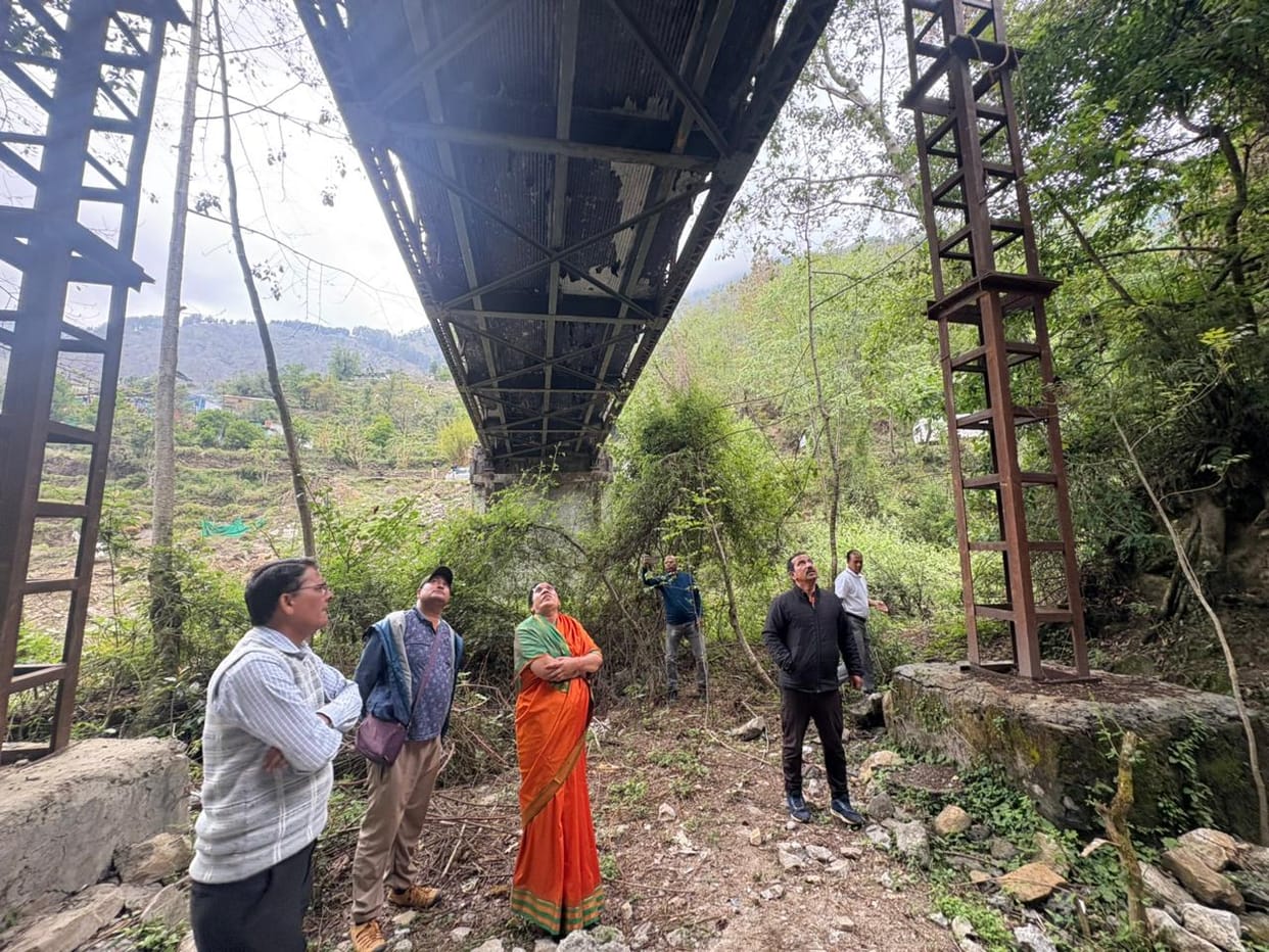 MLA inspects landslide-affected area and motor bridge