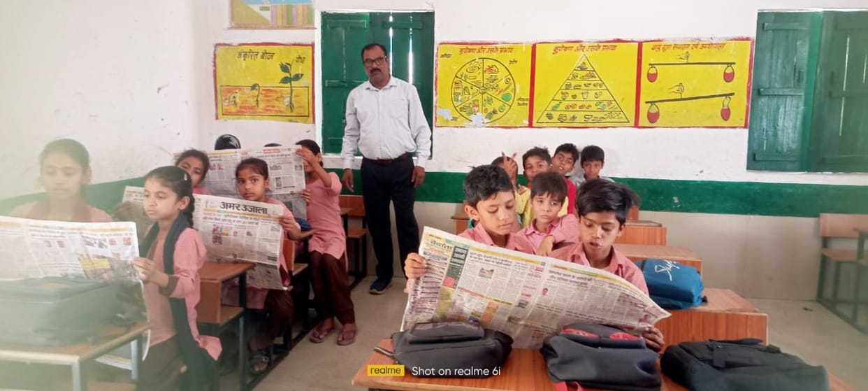 Through the reading newspaper initiative, children learned national and international news.