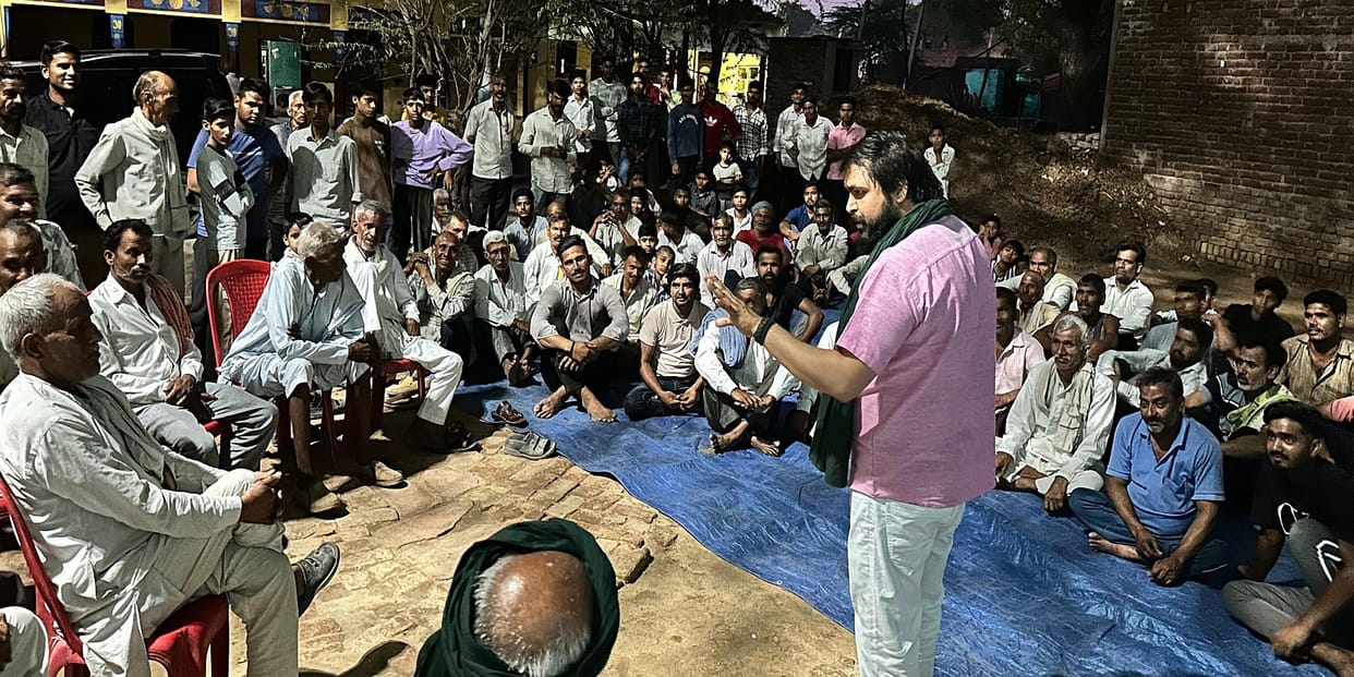 Farmers' organization protested against the reinstallation of the uprooted meter.
