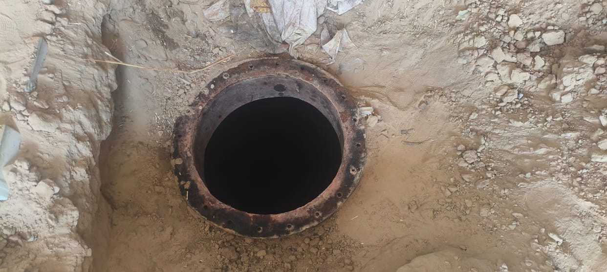 A tank was found during the excavation of a house, and 75 liters of inflammable material was recovered.