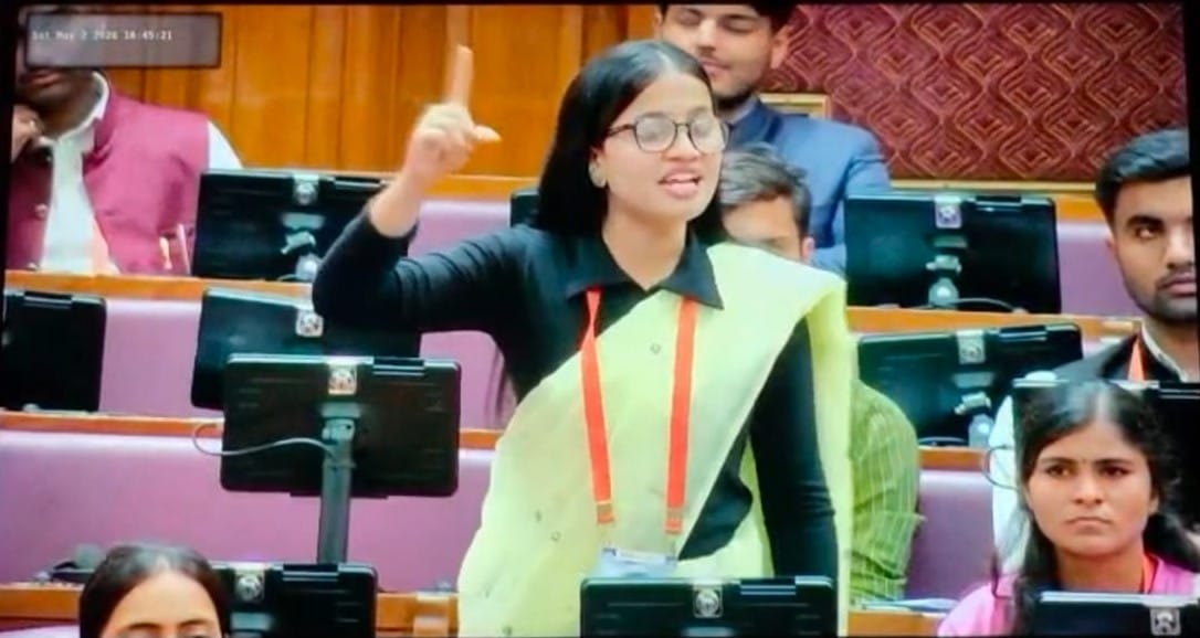 Students from G.D. Binani participated in the Youth Parliament program.