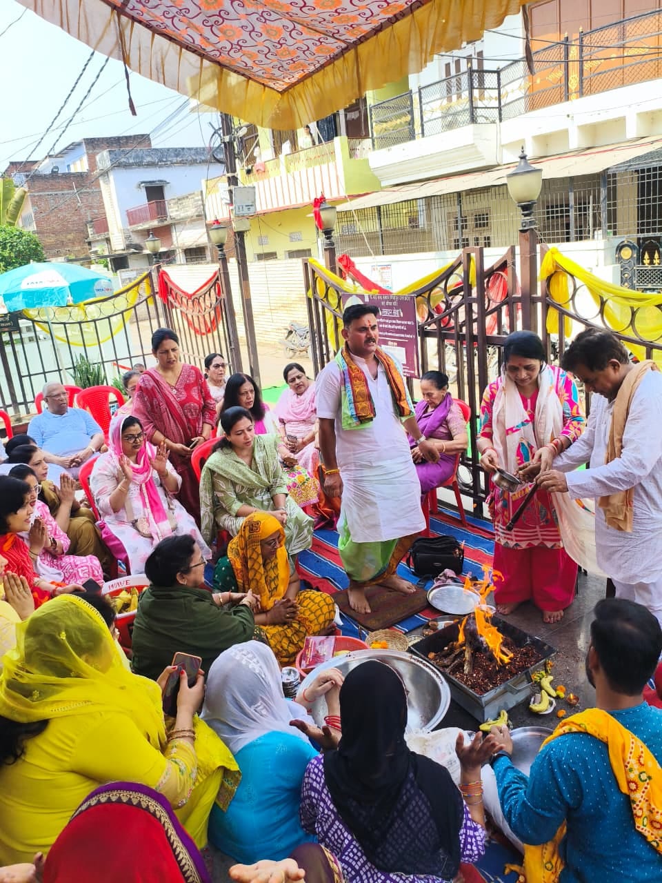 A tableau of Sai Baba was taken out on the 10th Foundation Day of the Sai Baba Temple.