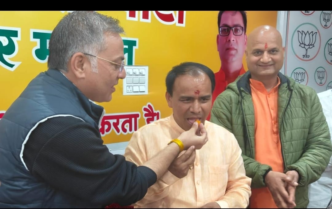 BJP workers rejoice over party's victory in Bengal, Assam, and Tamil Nadu