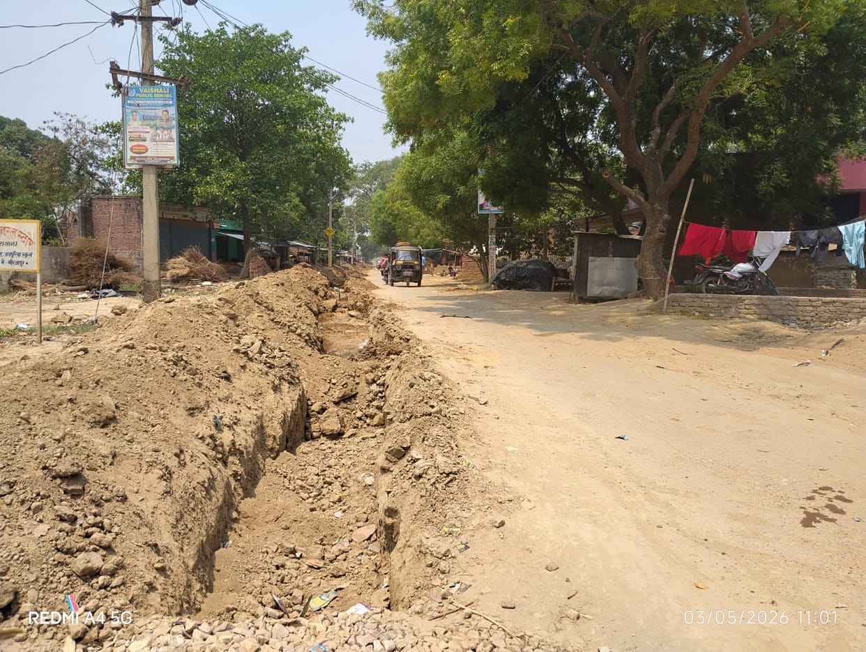 Pit Left Unfilled After Sewer Construction; Fear of Accidents Within a 1.5 km Radius