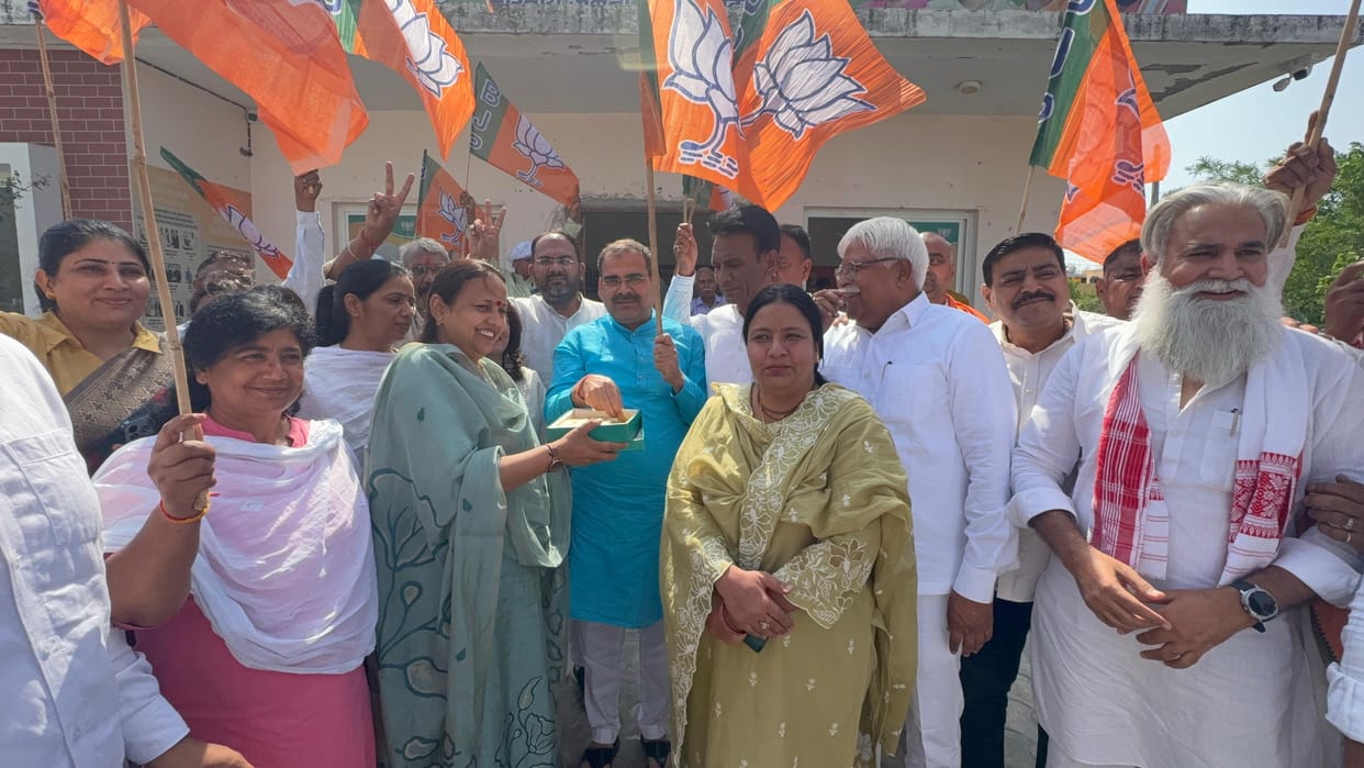 Celebrated BJP's victory by distributing laddus
