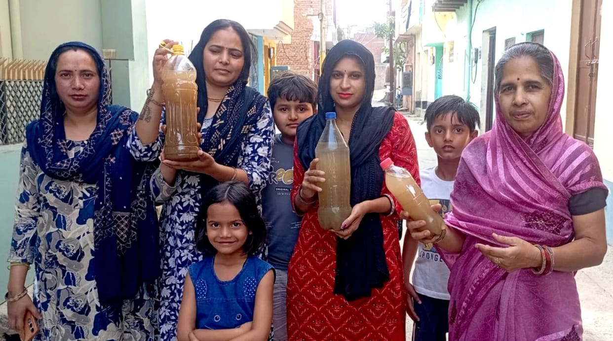 Muddy water has been flowing in New RK Puram for the last 20 days