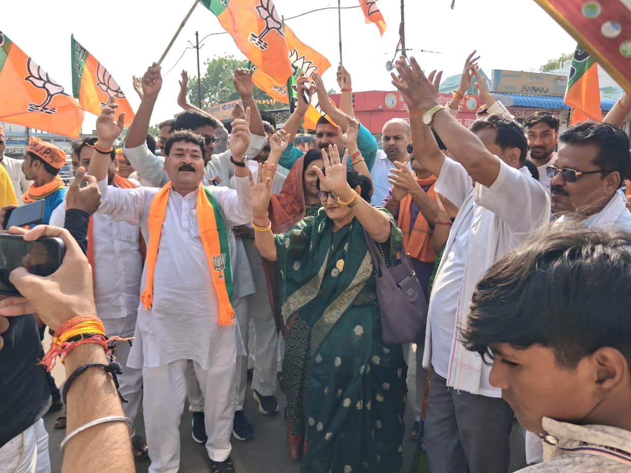 Victory procession taken out on BJP's victory in three states