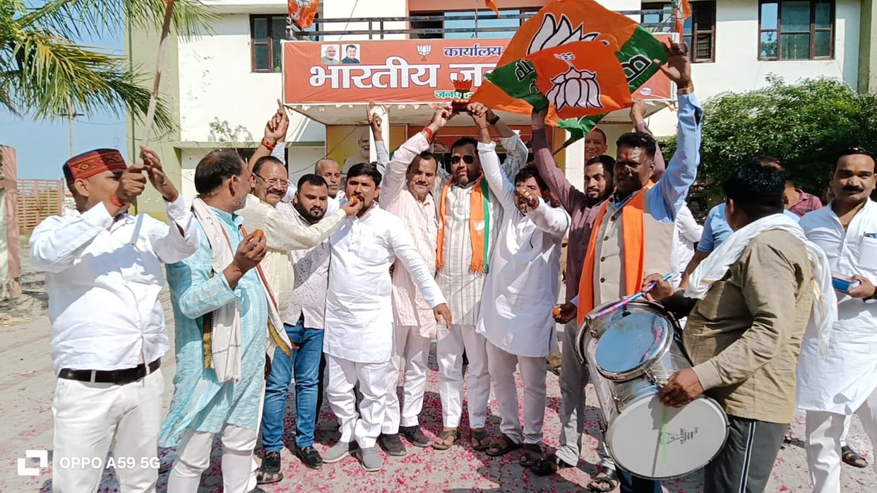 BJP workers celebrated victory in three states