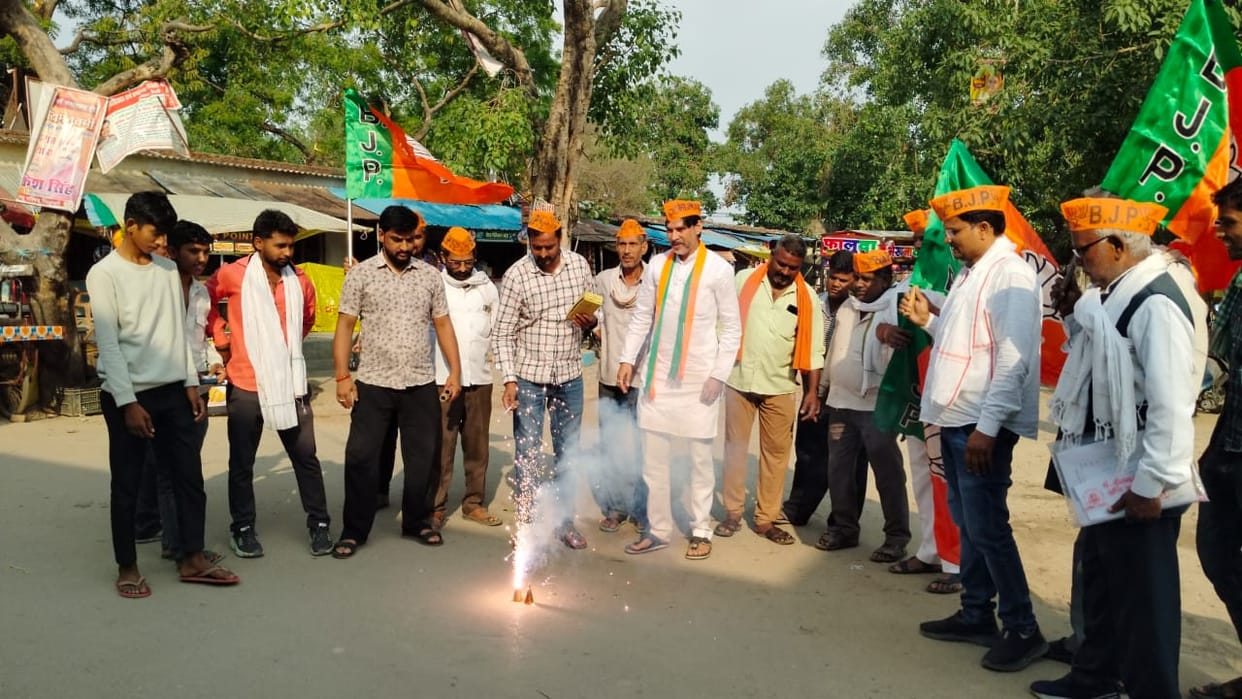 BJYM workers celebrate victory in West Bengal
