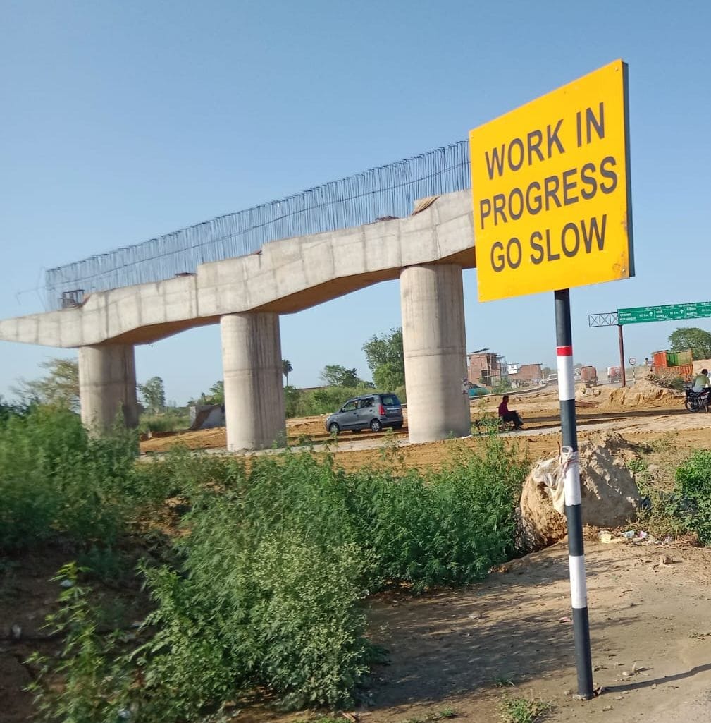 An overbridge is being constructed near the medical college.
