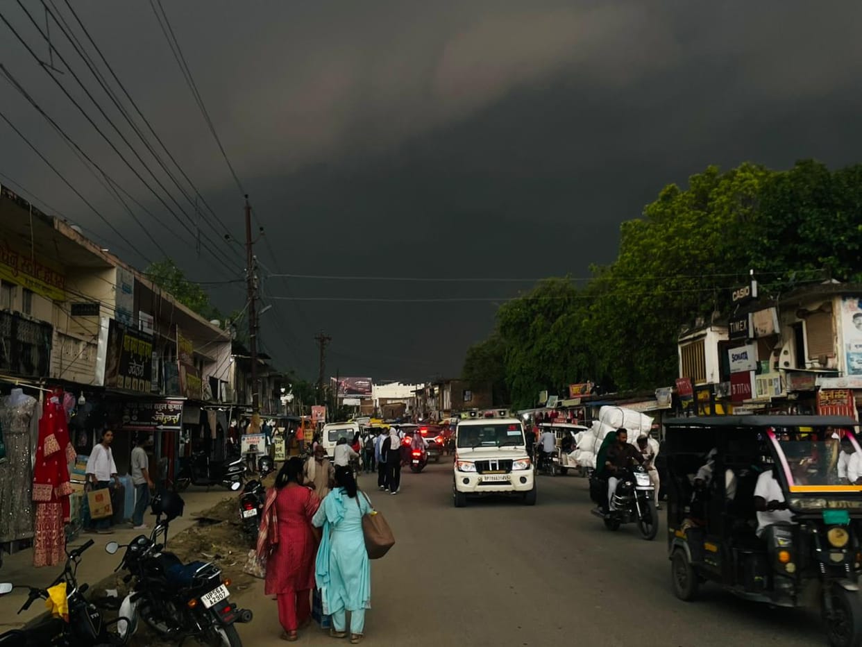 Rain accompanied by storm...power supply disrupted due to falling trees