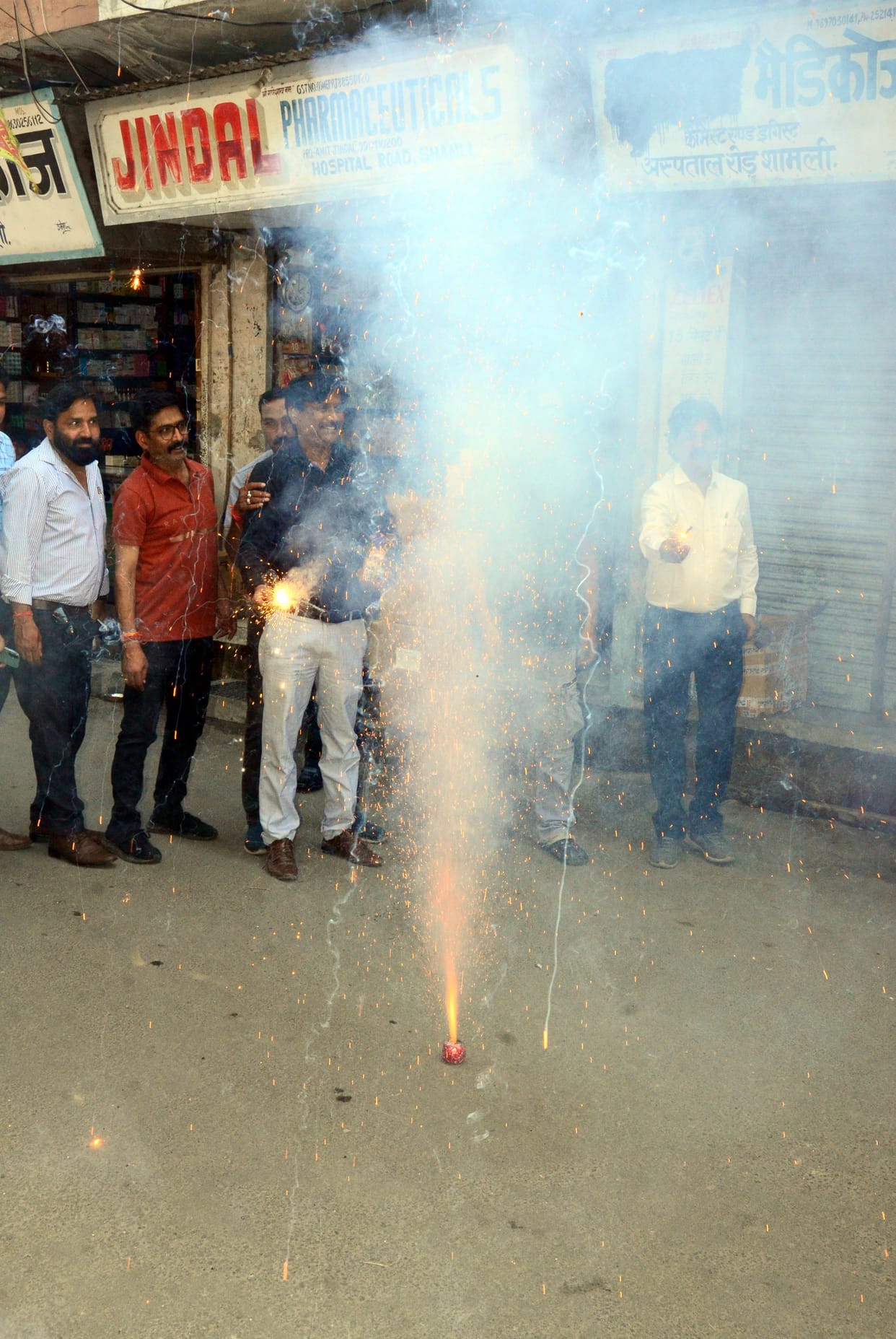 BJP workers across the district celebrate victory in Bengal