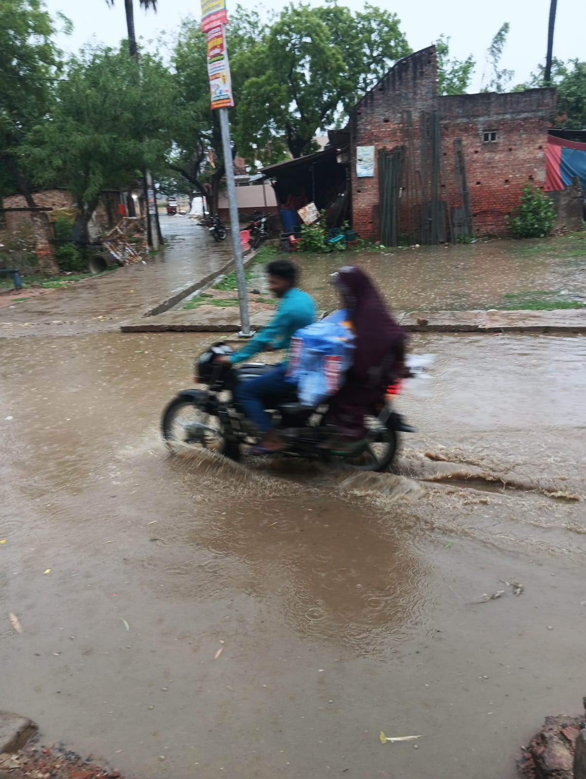 Roads become mired in mud due to rain; relief from the heat.