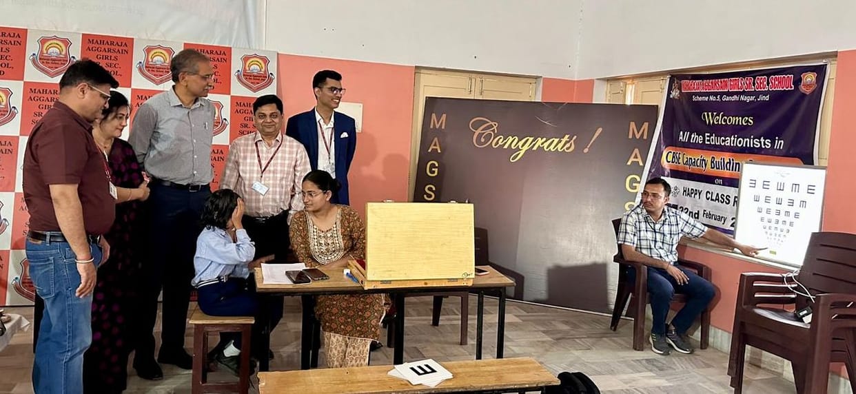 An AIIMS team conducted eye examinations for students and the general public at two schools and residential colonies.