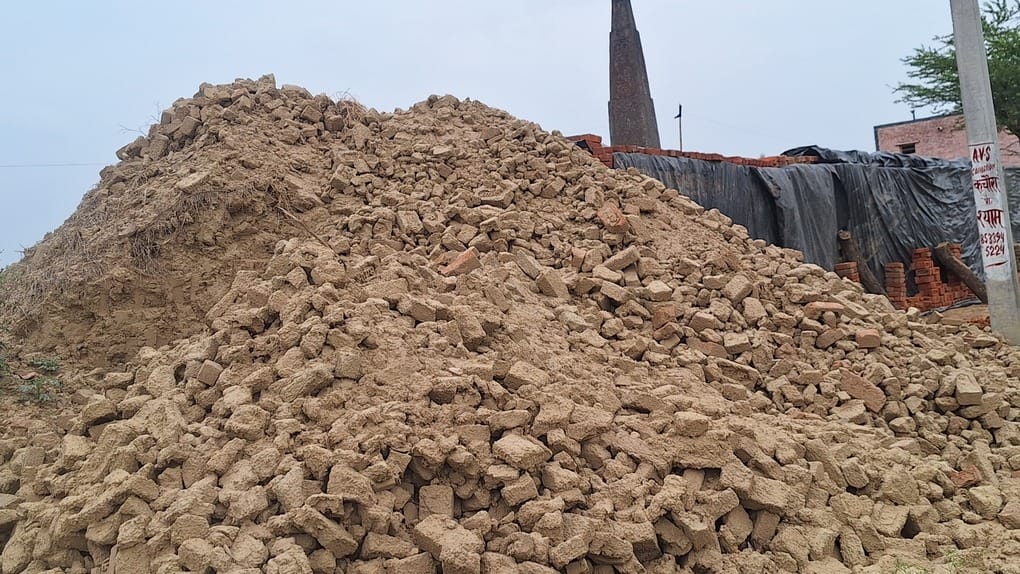 Hundreds of thousands of molded bricks were ruined by the rain.