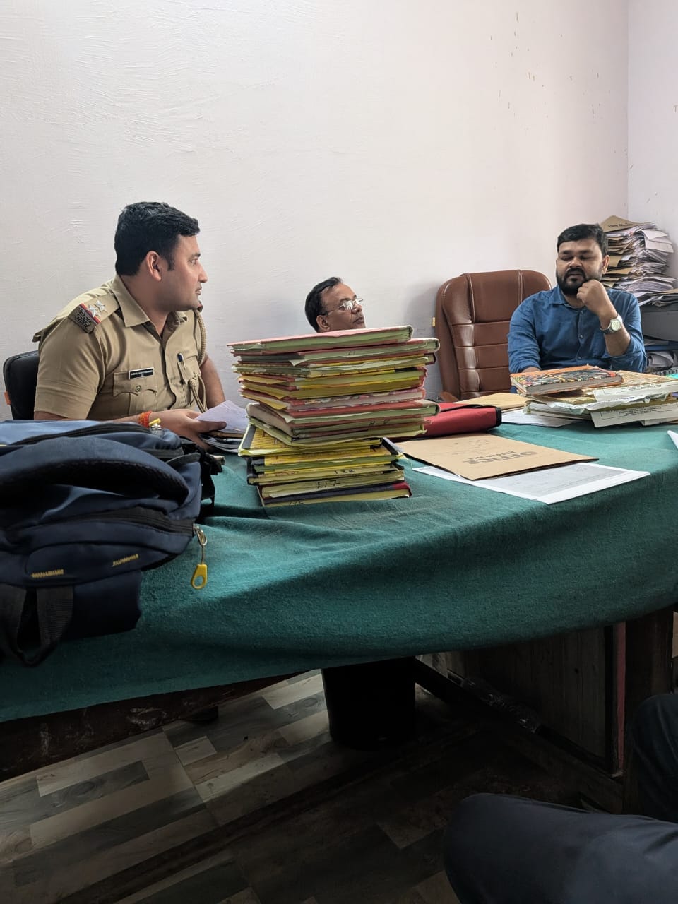 Bagaha police reached the DIOS office to investigate the teacher's records.