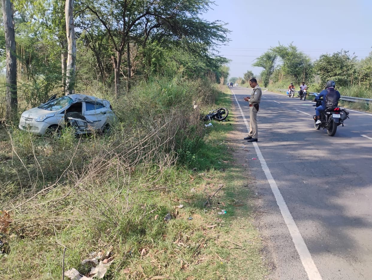 One killed, three injured in car-bike collision